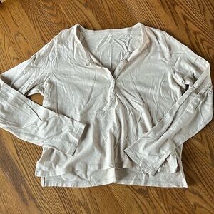 Aerie slightly cropped Henley 100% cotton